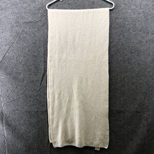 J. Crew Ribbed Scarf Super Soft Yarn Beige Ivory Wool Alpaca Blend Rectangle